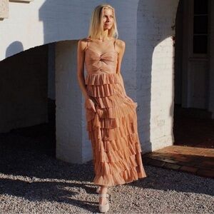 Gianni Bini Gold Leaf Metallic Dress Used Once